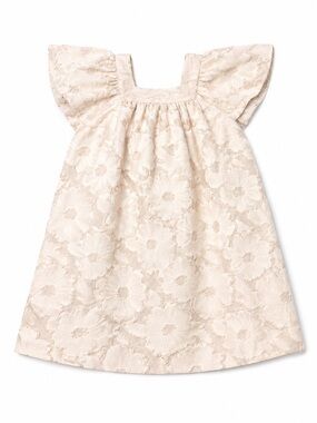 NWOT Zara Cream Floral Lace Flutter Sleeve Dress